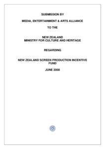 NZ On Air / Cinema of New Zealand / New Zealand Football Championship / Media /  Entertainment and Arts Alliance / Entertainment / Cinema of Australia / Film and television financing in Australia / Television in Australia