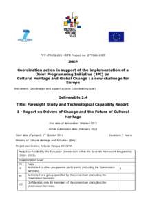 D2.4 Part 1 Report on Drivers of Change and the Future of Cultural Heritage