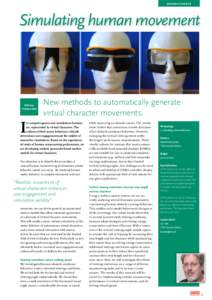 research | theme 2  Simulating human movement Virtual Characters