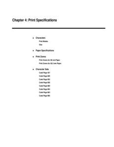 Chapter 4: Print Specifications  ♦ Characters Print Modes Size