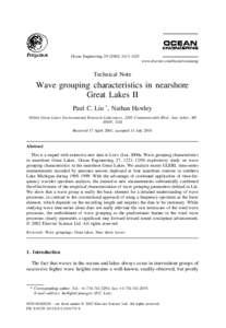 Wave grouping characteristics in nearshore Great Lakes II