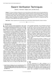 IEEE TRANSACTIONS ON SOFTWARE ENGINEERING, #  1 Swarm Verification Techniques Gerard J. Holzmann, Rajeev Joshi, and Alex Groce