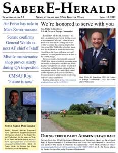 Saber E-Herald Spangdahlem AB Newsletter of the 52nd Fighter Wing  Aug. 10, 2012