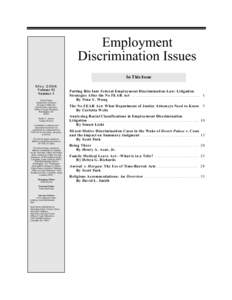 U.S. Attorneys' Bulletin Vol 52 No 03, Employment Discrimination Issues