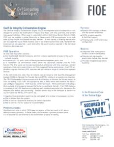 Owl Computing Technologies R Owl File Integrity Orchestration Engine