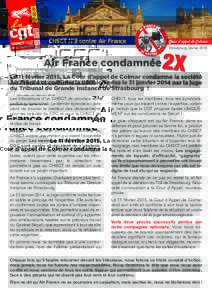 crédit photo : Cristèle Lacène MJ  CHSCT N°3 contre Air France Air France condamnée