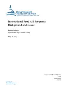 International Food Aid Programs: Background and Issues