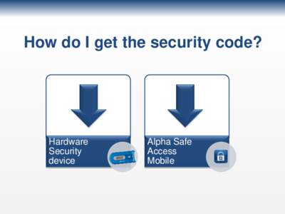 How do I get the security code?  Hardware Security device