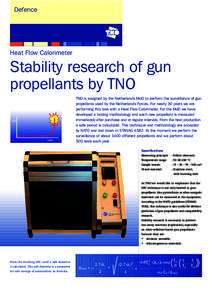 Defence  Heat Flow Calorimeter Stability research of gun propellants by TNO