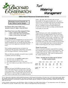 Turf Watering Management USDA, Natural Resources Conservation Service  Just Measure How Long It Takes Your