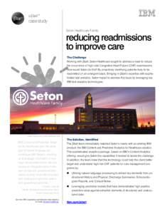 a jStart™  case study Seton Healthcare Family  reducing readmissions