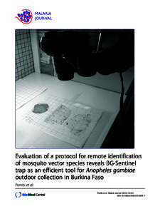 Evaluation of a protocol for remote identification of mosquito vector species reveals BG-Sentinel trap as an efficient tool for Anopheles gambiae outdoor collection in Burkina Faso