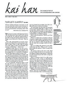 kai han  the newslet ter of the albuquerque zen center  vol. 11, no. 3 Fall 2011