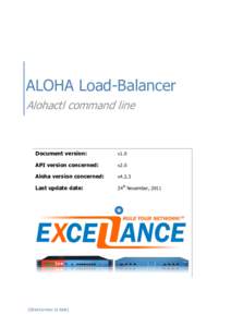 ALOHA Load-Balancer Alohactl command line Document version:  v1.0