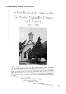 Te Aroha Methodist Church and CircuitPage 1 Te Aroha Methodist Church and Circuit