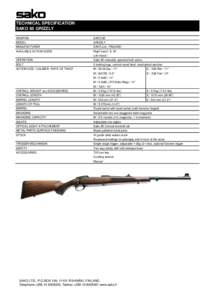TECHNICAL SPECIFICATION SAKO 85 GRIZZLY WEAPON SAKO 85