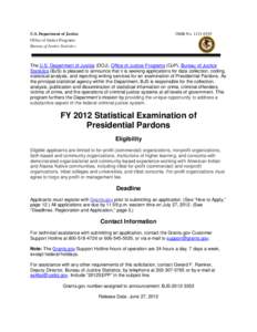 FY 2012 Statistical Examination of Presidential Pardons