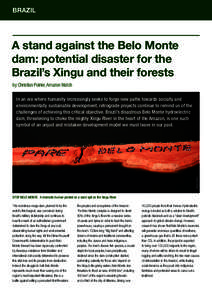 BRAZIL  A stand against the Belo Monte dam: potential disaster for the Brazil’s Xingu and their forests by Christian Poirier, Amazon Watch