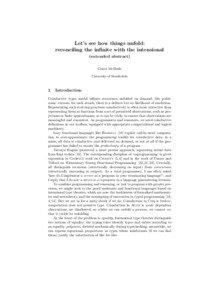 Let’s see how things unfold: reconciling the infinite with the intensional (extended abstract)