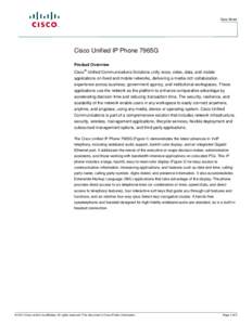Data Sheet  Cisco Unified IP Phone 7965G Product Overview ®