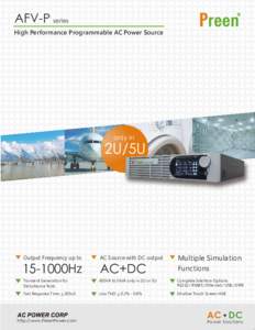 AFV-P series High Performance Programmable AC Power Source only in  2U/5U