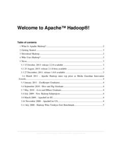 Welcome to Apache™ Hadoop®!