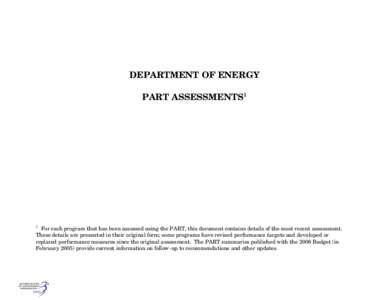 PART: Department of Energy