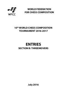 WORLD FEDERATION FOR CHESS COMPOSITION 10th WORLD CHESS COMPOSITION TOURNAMENT