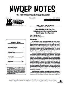 NWQEP NOTES The NCSU Water Quality Group Newsletter Number 112 February 2004