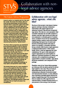 Collaboration with nonlegal advice agencies bulletin no.2 The Future Advice Programme  Collaboration with non-legal