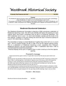 Westbrook Historical Society 