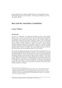 Race and the Australian Constitution