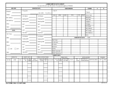 LHMBC/MFCS DATA SHEET For use of this form, see FM[removed]; The proponent agency is TRADOC. GEO REF  WEAPON DATA