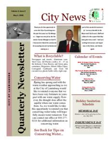 Volume 2, Issue 2  Quarterly Newsletter CITY OF LAURINBURG