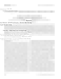 DOI: j01584.x  Biometrics 67, 1330–1339 DecemberSmoothing Spline ANOVA Frailty Model for Recurrent Event Data