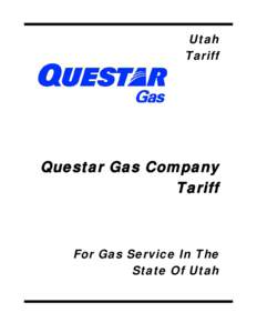 Questar Gas Company Utah Tariff