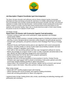 Microsoft Word - job description Program Coordinator Green Life.docx