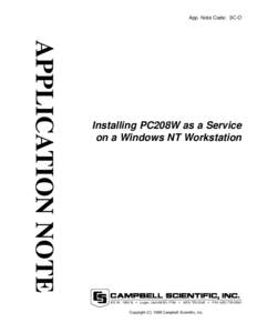 Installing PC208W as a Service on a Windows NT Workstation App. Note (3C-O)