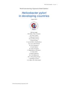WGO Global Guideline H. pylori 1  World Gastroenterology Organisation Global Guidelines Helicobacter pylori in developing countries