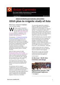 Asian Currents The Asian Studies Association of Australia Maximising Australia’s Asian Knowledge April/MayISSN 1449–4418