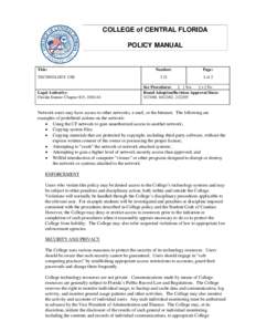 Central Florida Community College - Policy Manual