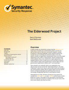 Security Response  The Elderwood Project