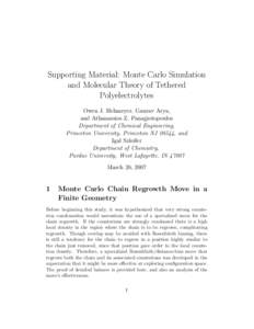 Supporting Material: Monte Carlo Simulation and Molecular Theory of Tethered Polyelectrolytes Owen J. Hehmeyer, Gaurav Arya, and Athanassios Z. Panagiotopoulos Department of Chemical Engineering,