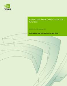 NVIDIA CUDA Installation Guide for Mac OS X
