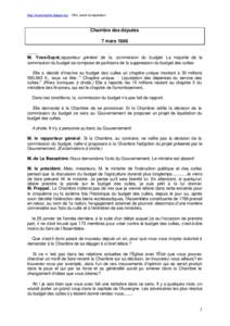 http://www.laicite-laligue.org, avant la séparation  Chambre des députés 7 marsM. Yves-Guyot,rapporteur général de la, commission du budget. La majorité de la
