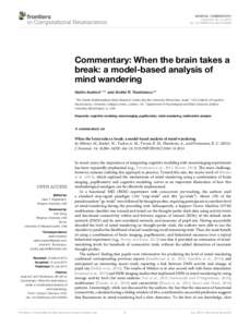 Commentary: ``When the brain takes a break: a model-based analysis of mind wandering''