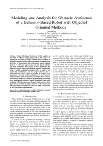 JOURNAL OF COMPUTERS, VOL. 4, NO. 4, APRILModeling and Analysis for Obstacle Avoidance of a Behavior-Based Robot with Objected