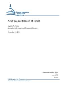 Arab League Boycott of Israel