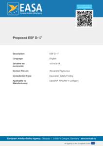 Proposed ESF D-17  Description: ESF D-17
