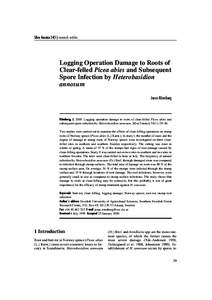 Rönnberg Silva Fennica[removed]research articles Logging Operation Damage to Roots of Clear-felled Picea abies and ...  Logging Operation Damage to Roots of
